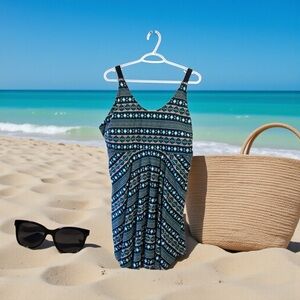 BloomChic NWT Black and Teal Patterned Swimsuit